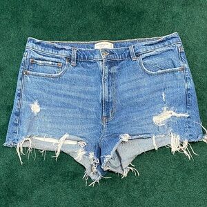 Abercrombie & Fitch Distressed Blue Jean Shorts